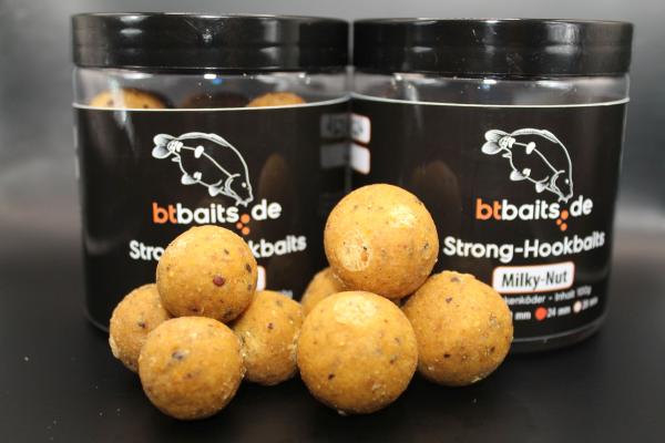 boilies, hooks, milky nut